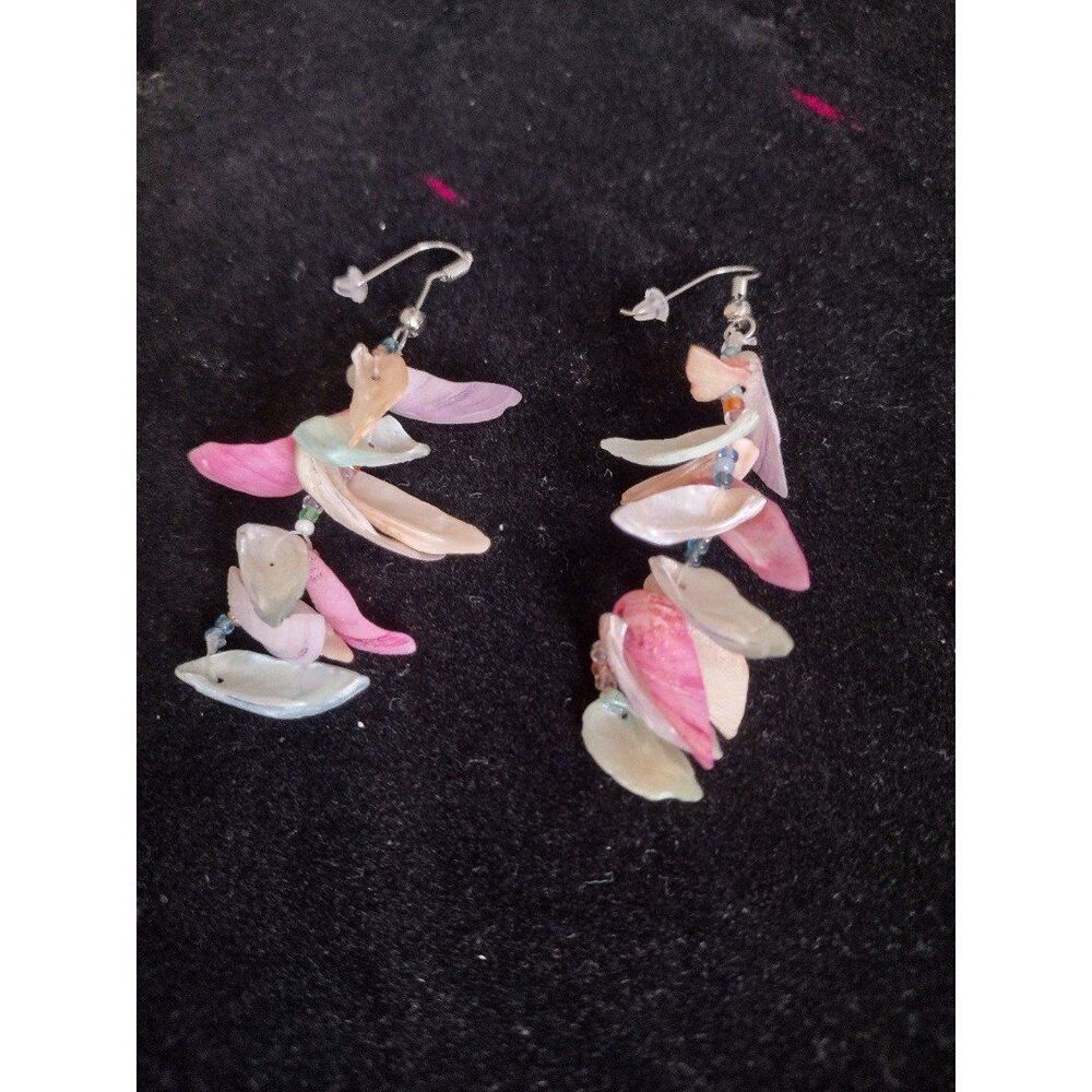 Circa 1980s  Mother-of-Pearl Shell Dangling Earrings